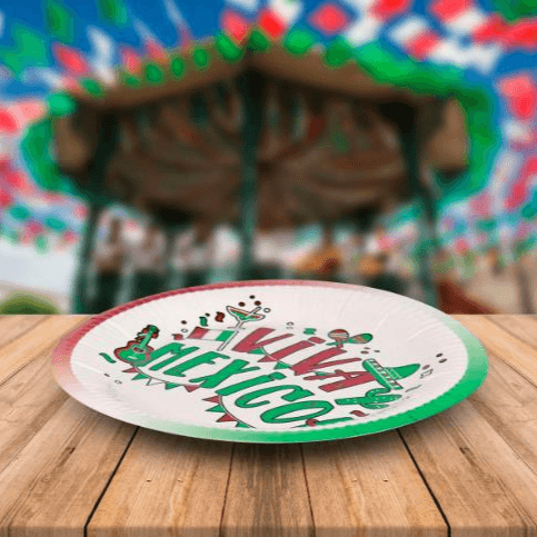 Platos Desechables con Temática Mexicana 10 Piezas