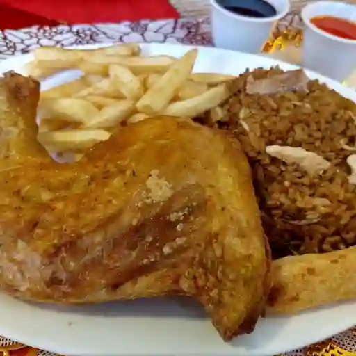 Combo 3 Con Pollo Frito + Papas