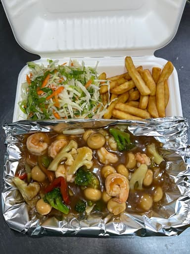 Camarones en Salsa de Hongos
