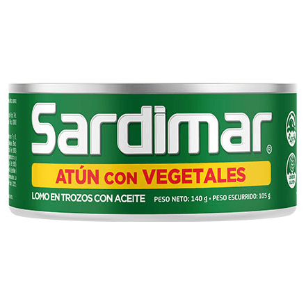Atún En Aceite Lomo En Trozos Sardimar Vegetales Lata 140 g