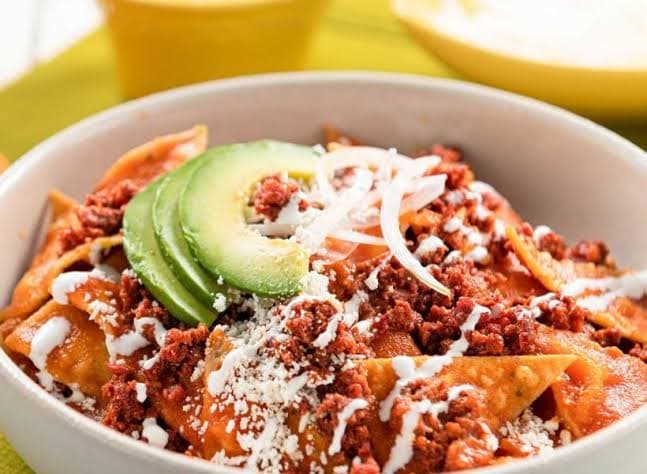 Chilaquiles con Chorizo + Cafe Negro