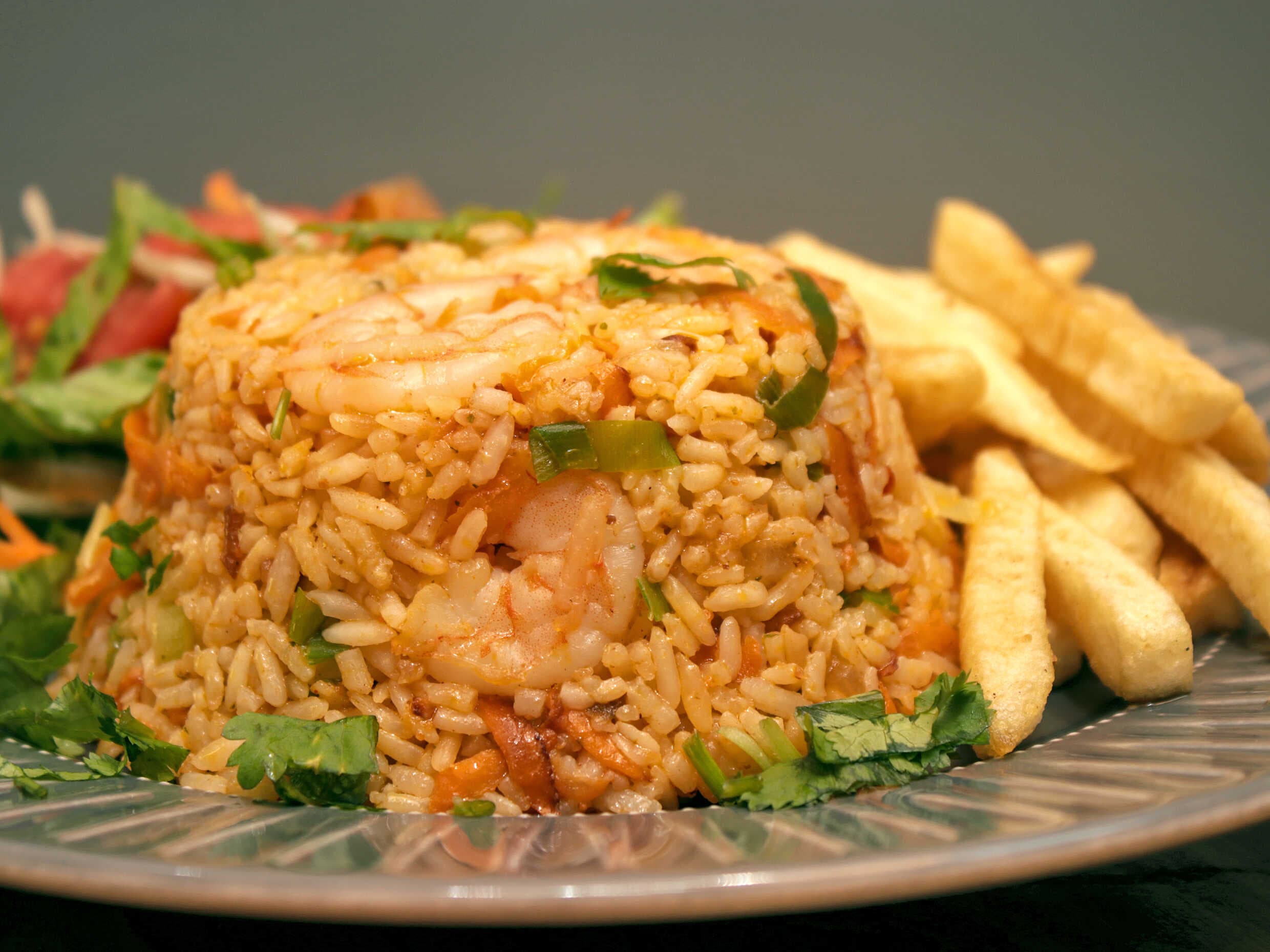 Arroz con Camarones + Refresco del Día