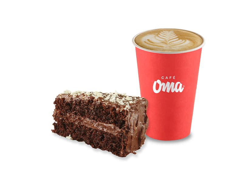 Combo Tentación; torta chocolate+ Capuccino