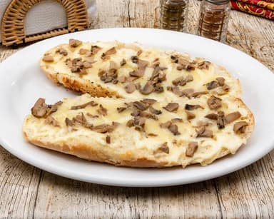 Pan con Ajo Queso y Champiñones