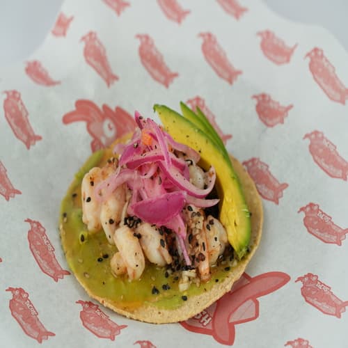Tostada Camarones al Mojo de Ajo