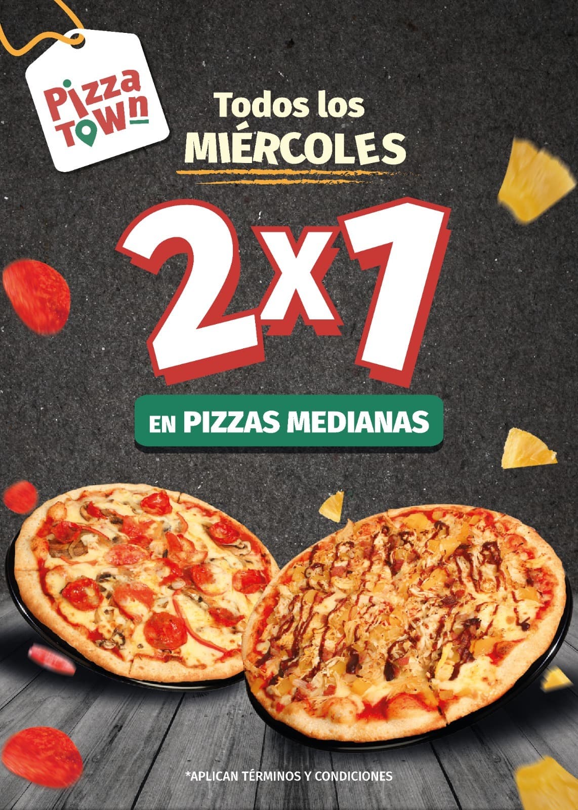 Miércoles de 2 X 1 Pizza en Mediana