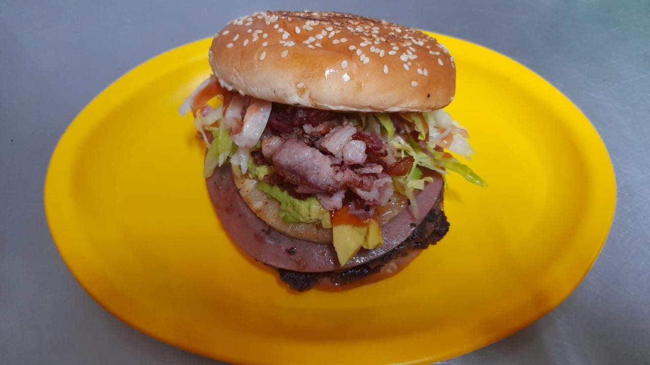 Hamburguesa Doble Hawai Tocino