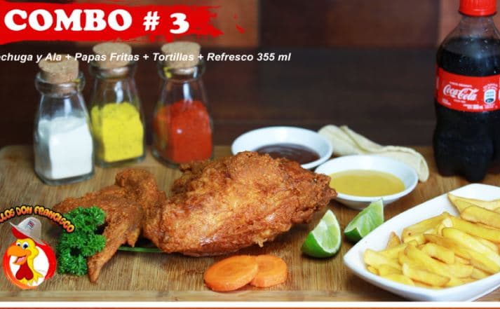 Combo #3 Porción de Pechuga + Papas y Bebida