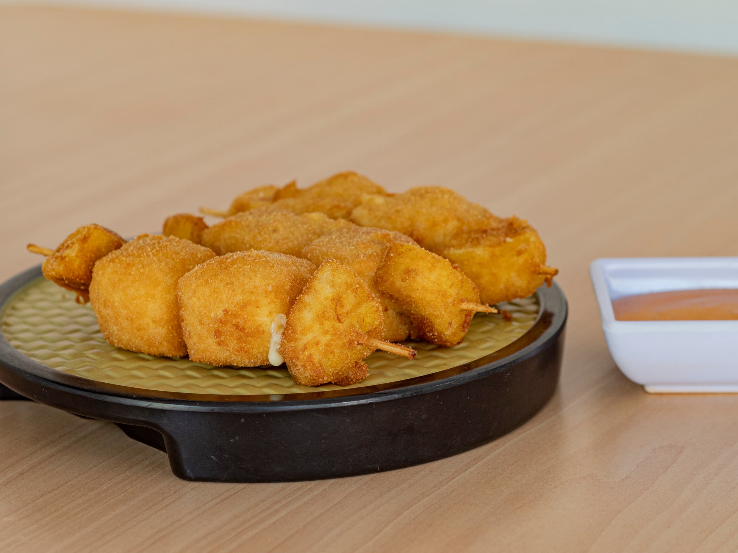 Kushiages de Plátano con Queso