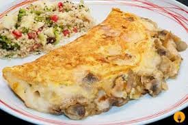 Omelette de Champiñones y Queso Manchego