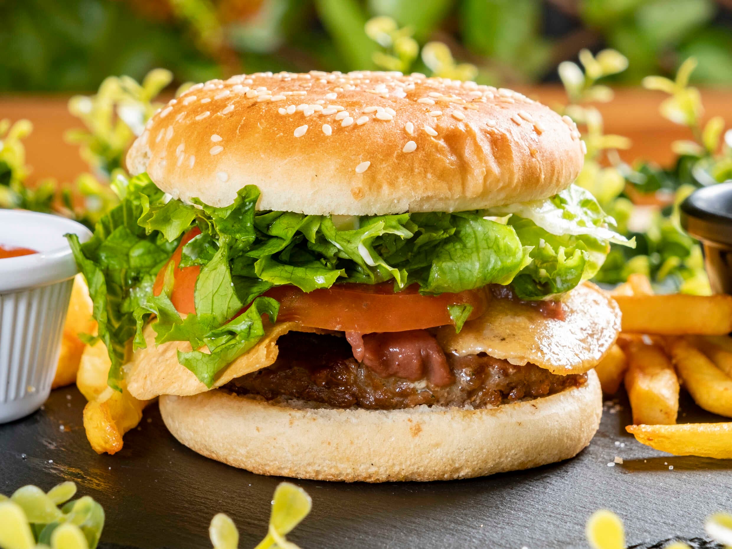 Hamburguesa Pequeña Tica con Papas