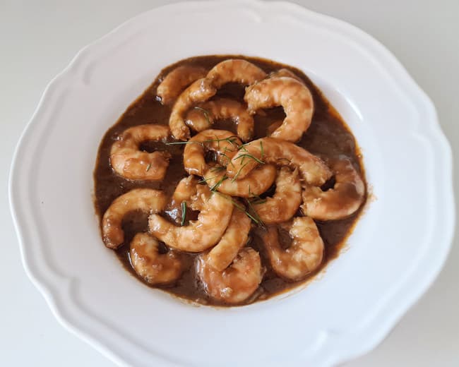 Langostinos en Salsa de Ostión