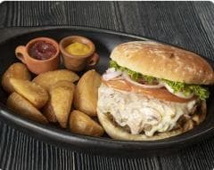 Combo Cannibal Champiñones Burger+ Papas + gaseosa