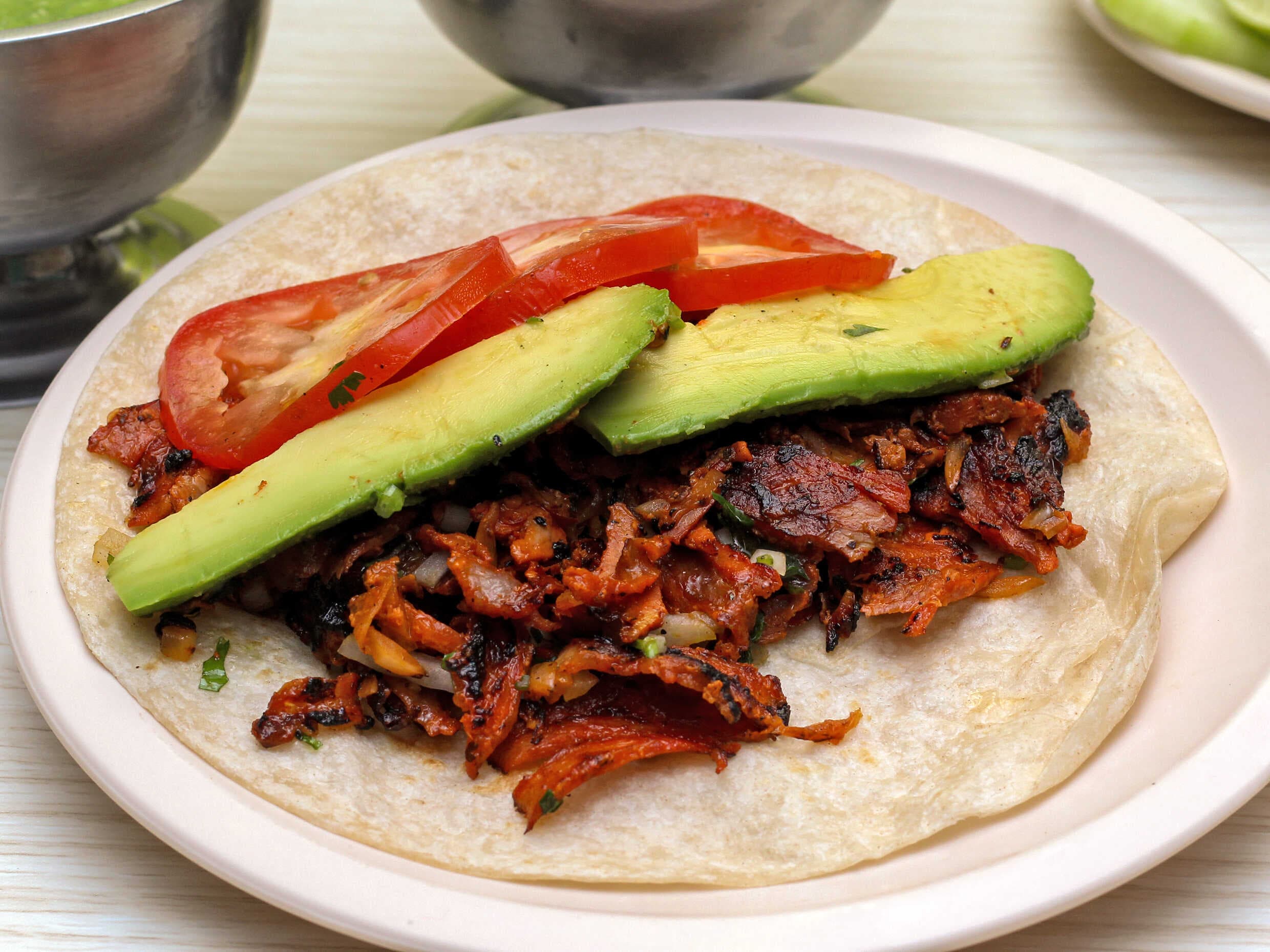 Taco de Pastor en Tortilla de Harina