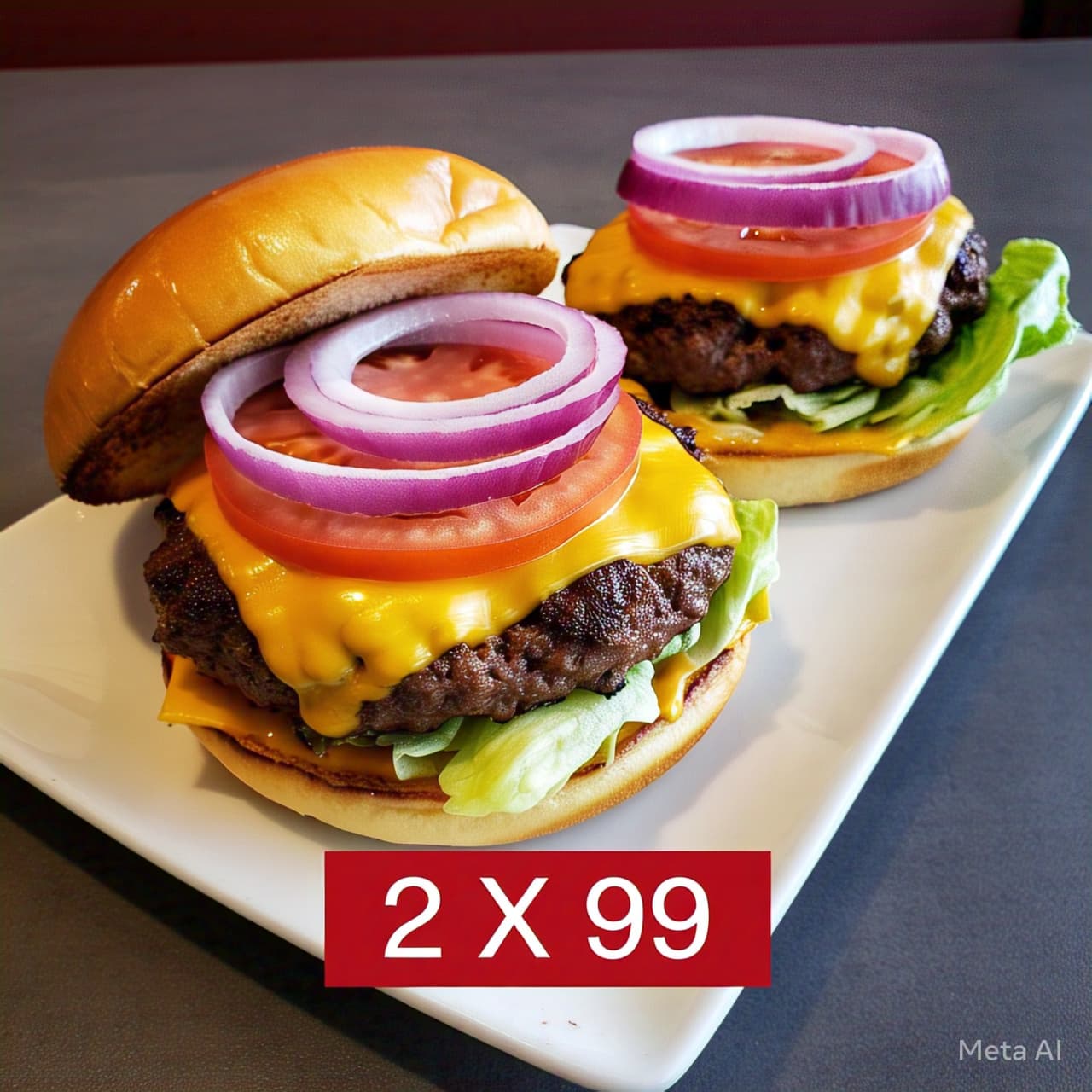 2 Hamburguesas 3 Quesos por 99