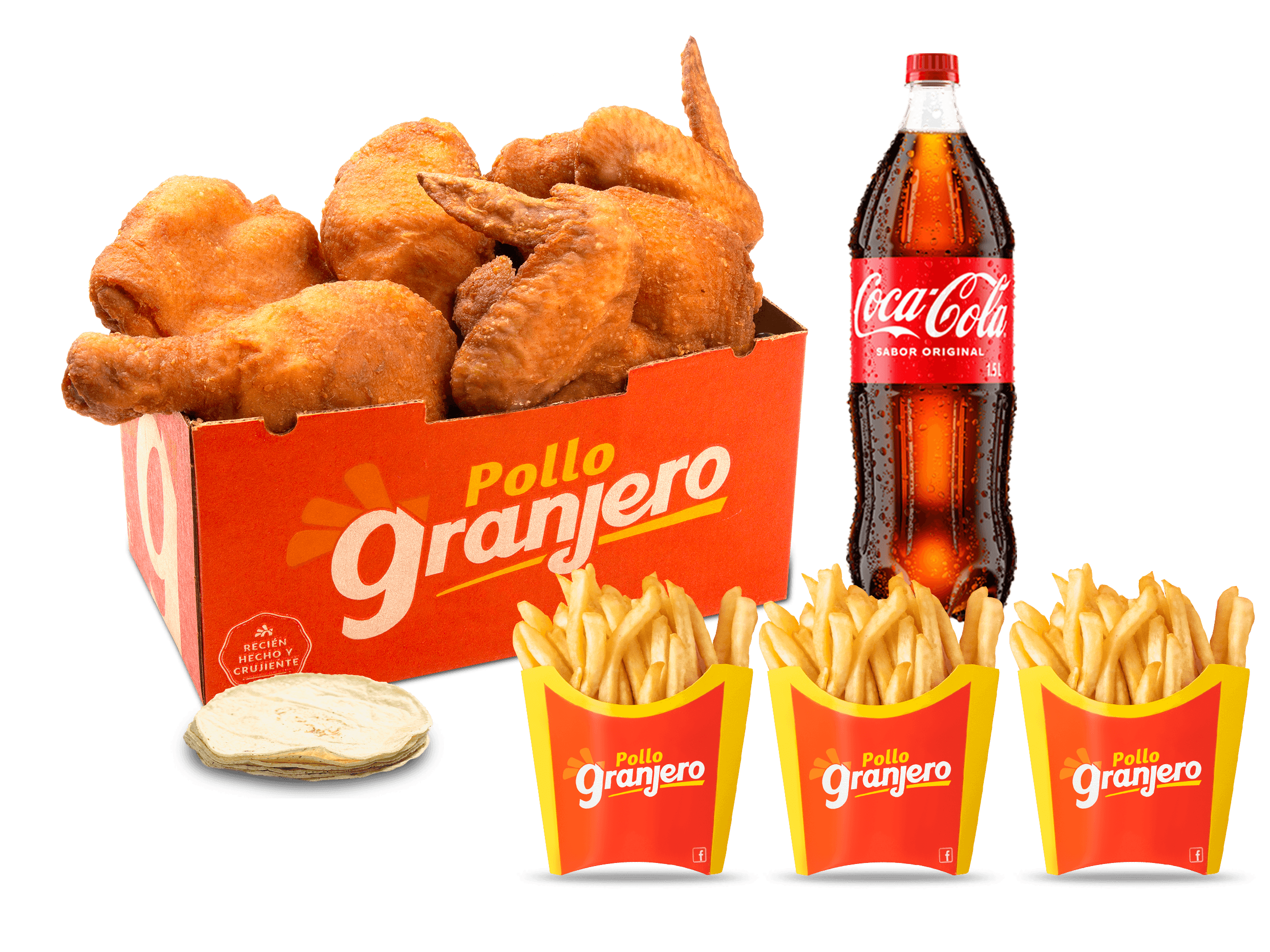 Banq 6Pz + 3 Papas pequeñas + 6 Tortillas + Coca c