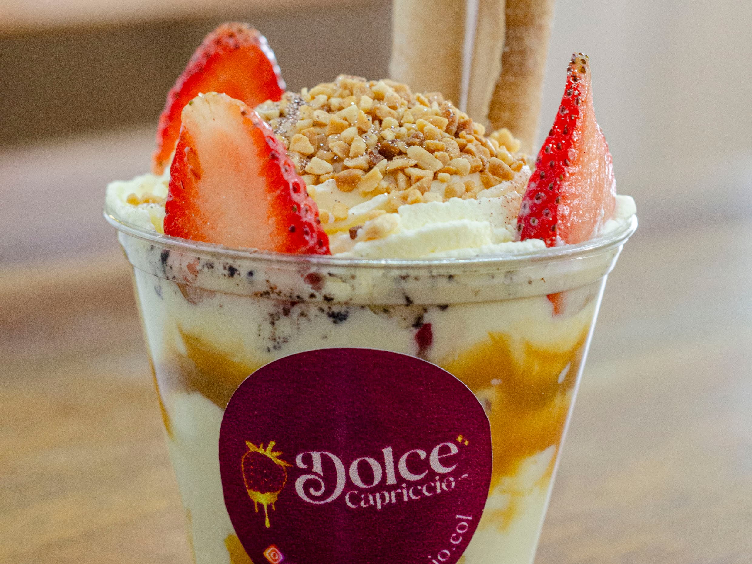 Fresas con Crema con Mani