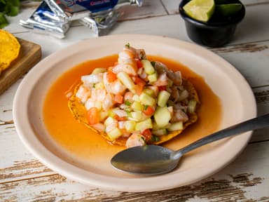 Tostada de camarón