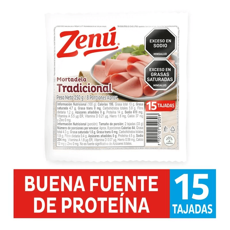 Mortadela tradicional Zenú x250g