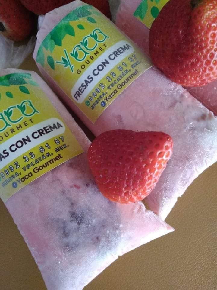 Bolis de Fresas con Crema