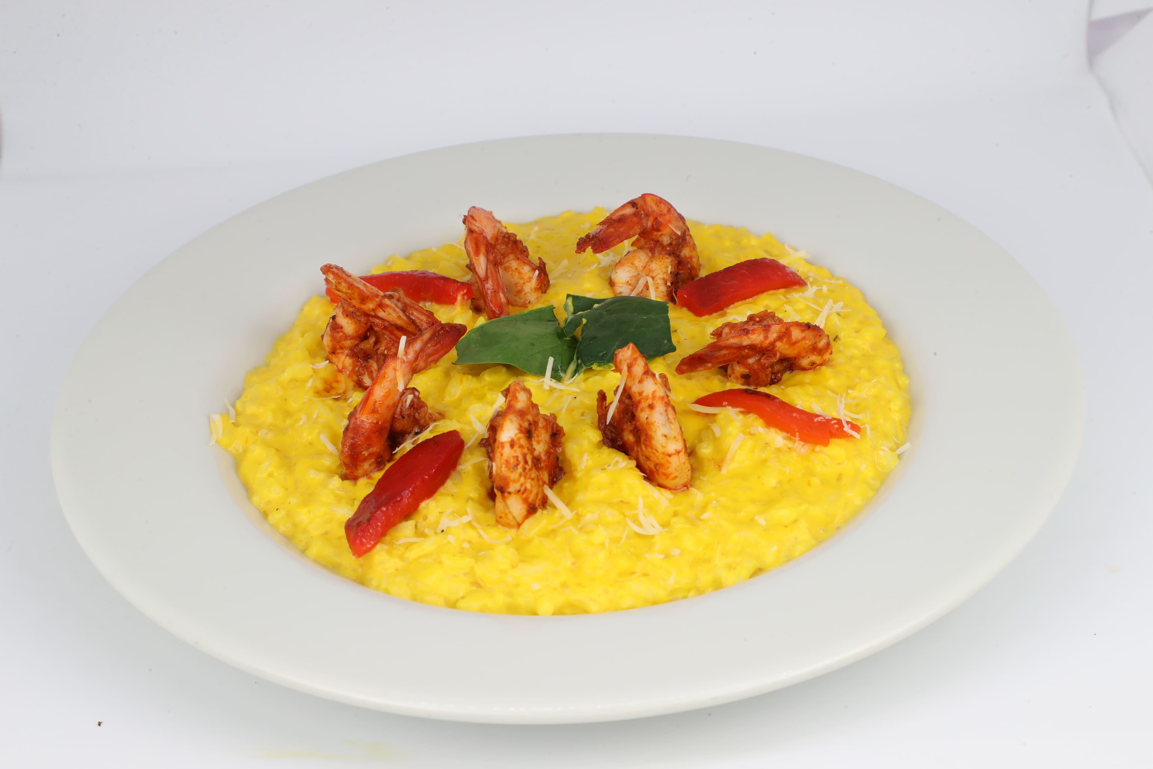 Risotto a la Huancaína con Langostinos