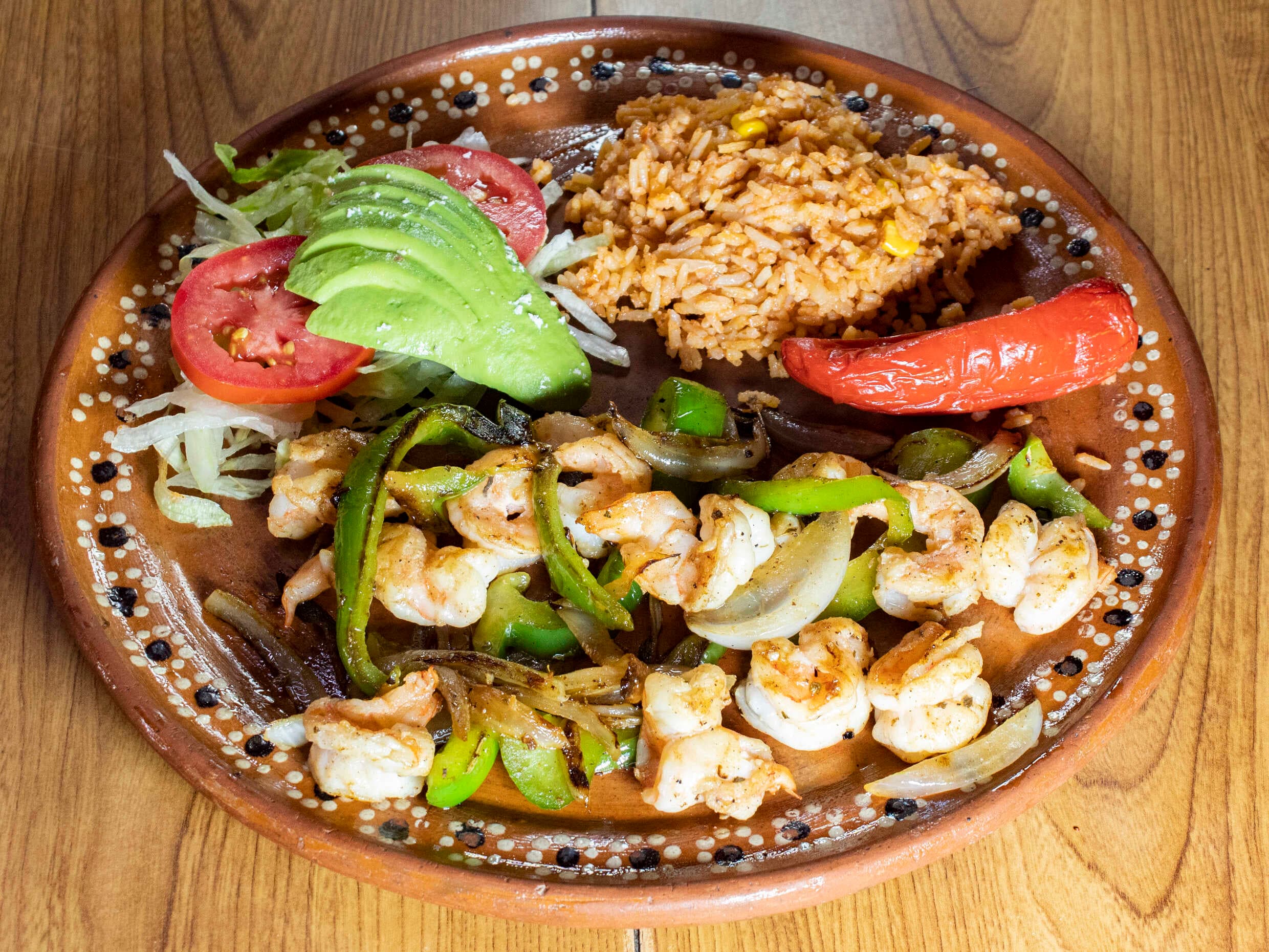 Fajitas de camarón