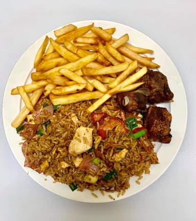Cantones Costilla de Cerdo Frita y Papas Fritas