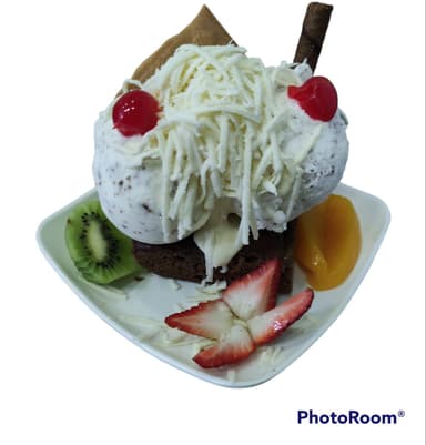 Brownie con helado
