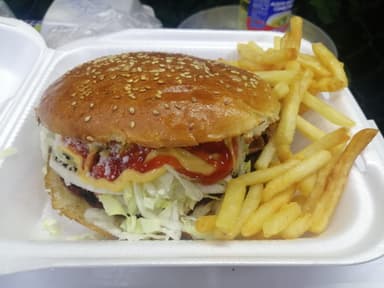Hamburguesa de Pollo con Papas