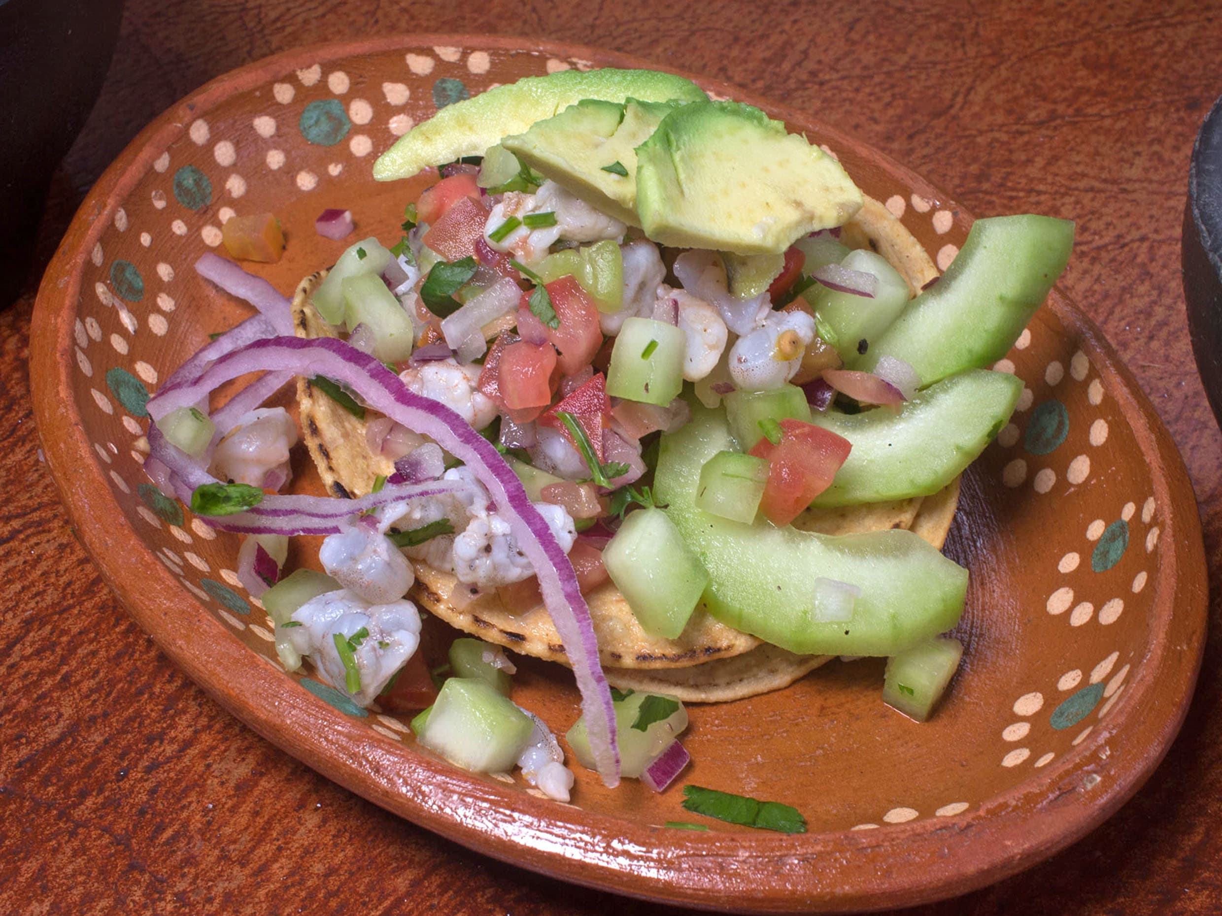 Tostada de Camarón Cocido