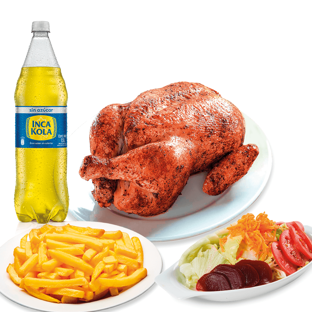 1 Pollo con Papas y Ensalada más Gaseosa de 1.5 L