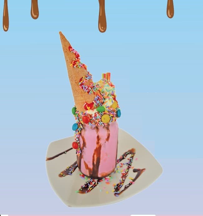 Malteada con Toppings de Colores
