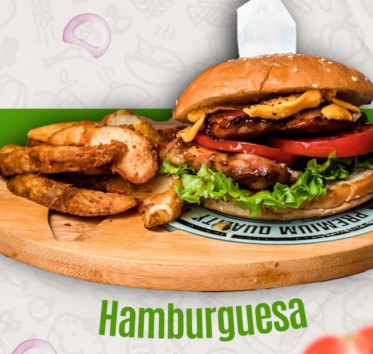Hamburguesa + Papas y Bebida