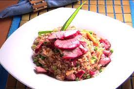 Arroz con Lechón y Vegetales en Salsa