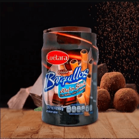 Cuetara Oblea Barquillos con Relleno Sabor a Chocolate