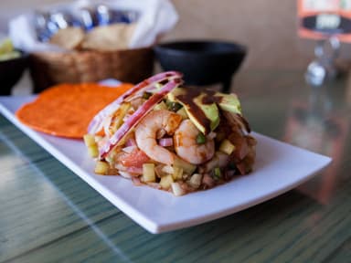 Tostada Ceviche Camarón