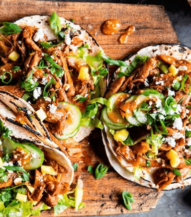 Paq:5Tacos carne a elegir Pastor,Suadero,Cabeza