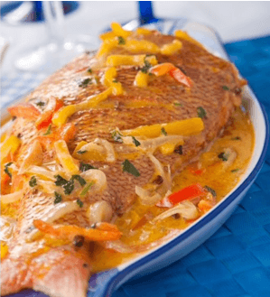 Mojarra Frita en Zumo de Coco