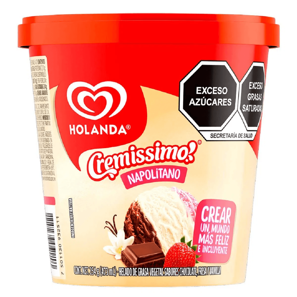 HELADO MICHA NAPOLITANO HOLANDA 473ML  .