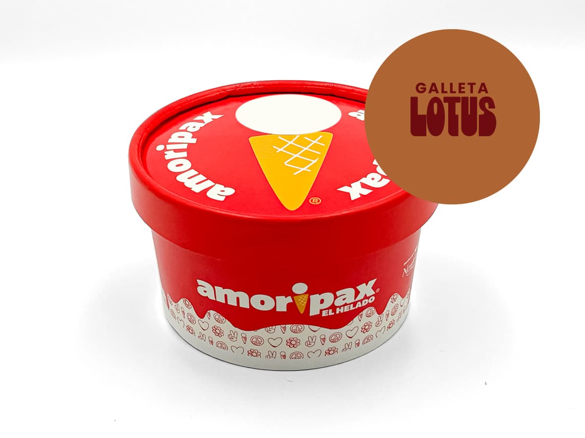 Porción Helado Galleta Lotus Amoripax 8 Oz