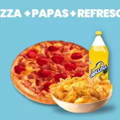 Pizza Grande, Papas y Refresco