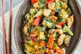 Verduras a la Plancha con Pollo