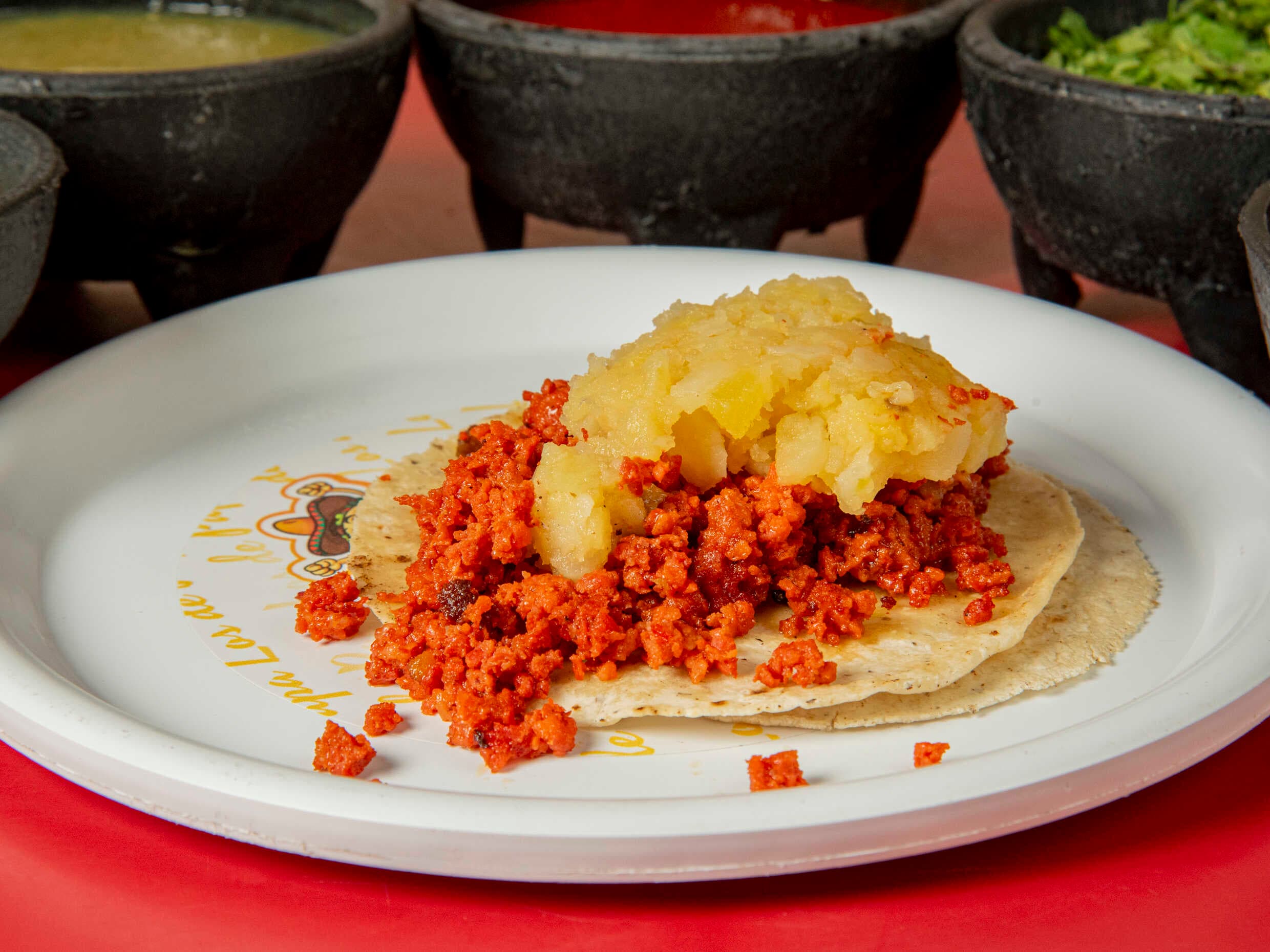 Taco Chorizo con Papa