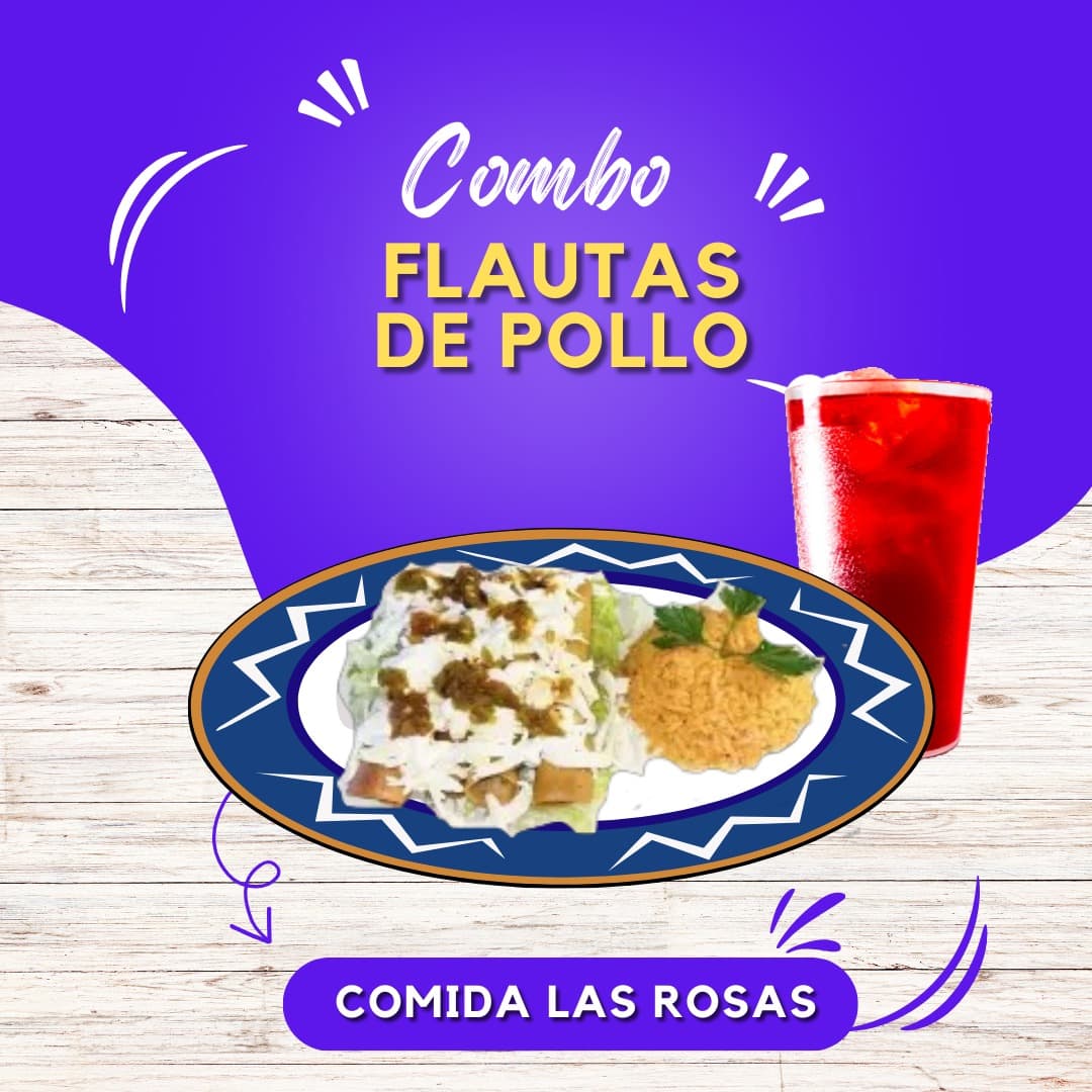 Flautas de Pollo + Agua Fresca