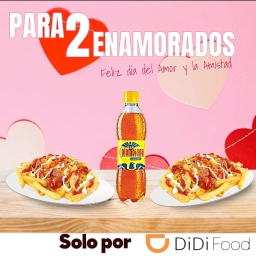 Combo Amigos 2 salchipapas + 1 gaseosa 2.5 lts