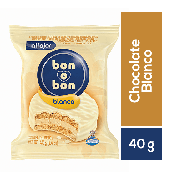 Chocolate Bon O Bon Alfajor Blanco 40 G