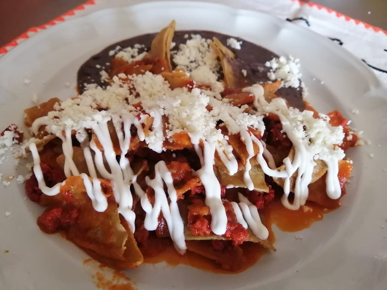 Chilaquiles Rojos Naturales