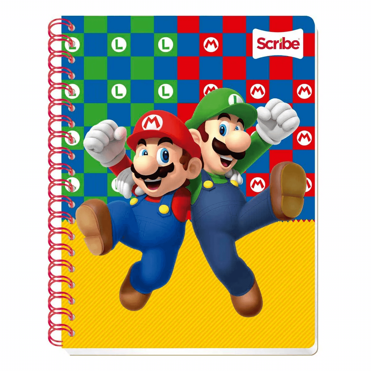 Cuaderno raya doble espiral mario bros