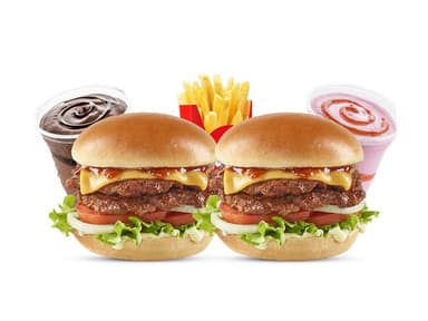2 Hamburguesas BBQ + 2 Maltedas Med + 1 Papa Med