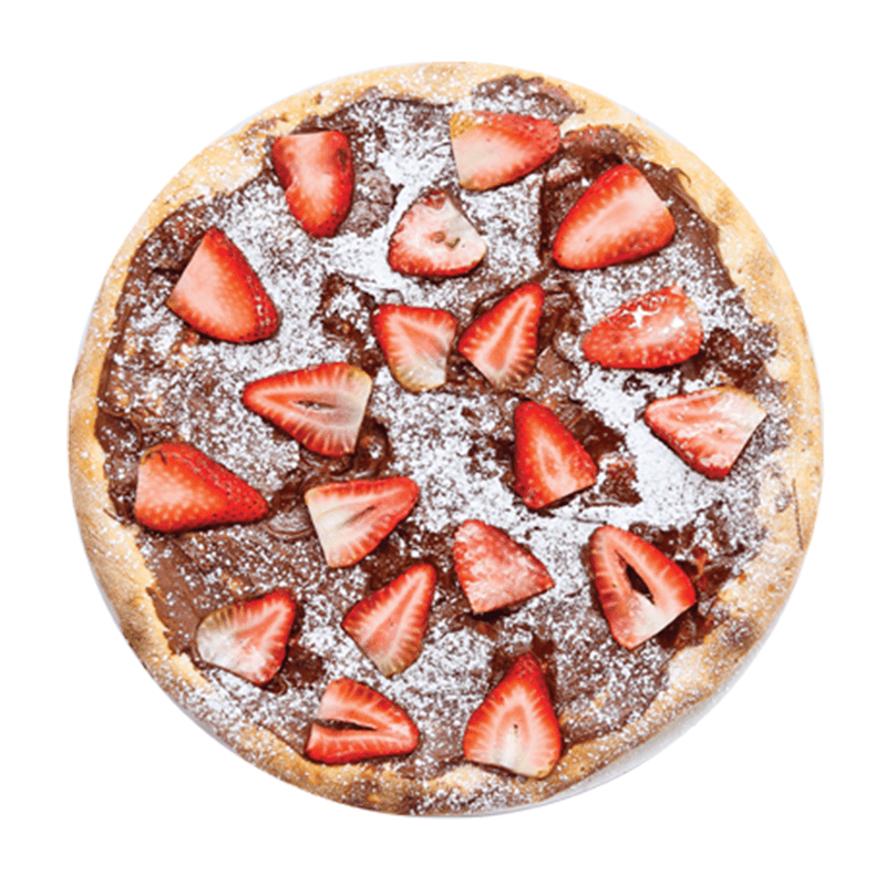 Pizza con Chocolates y Fresas